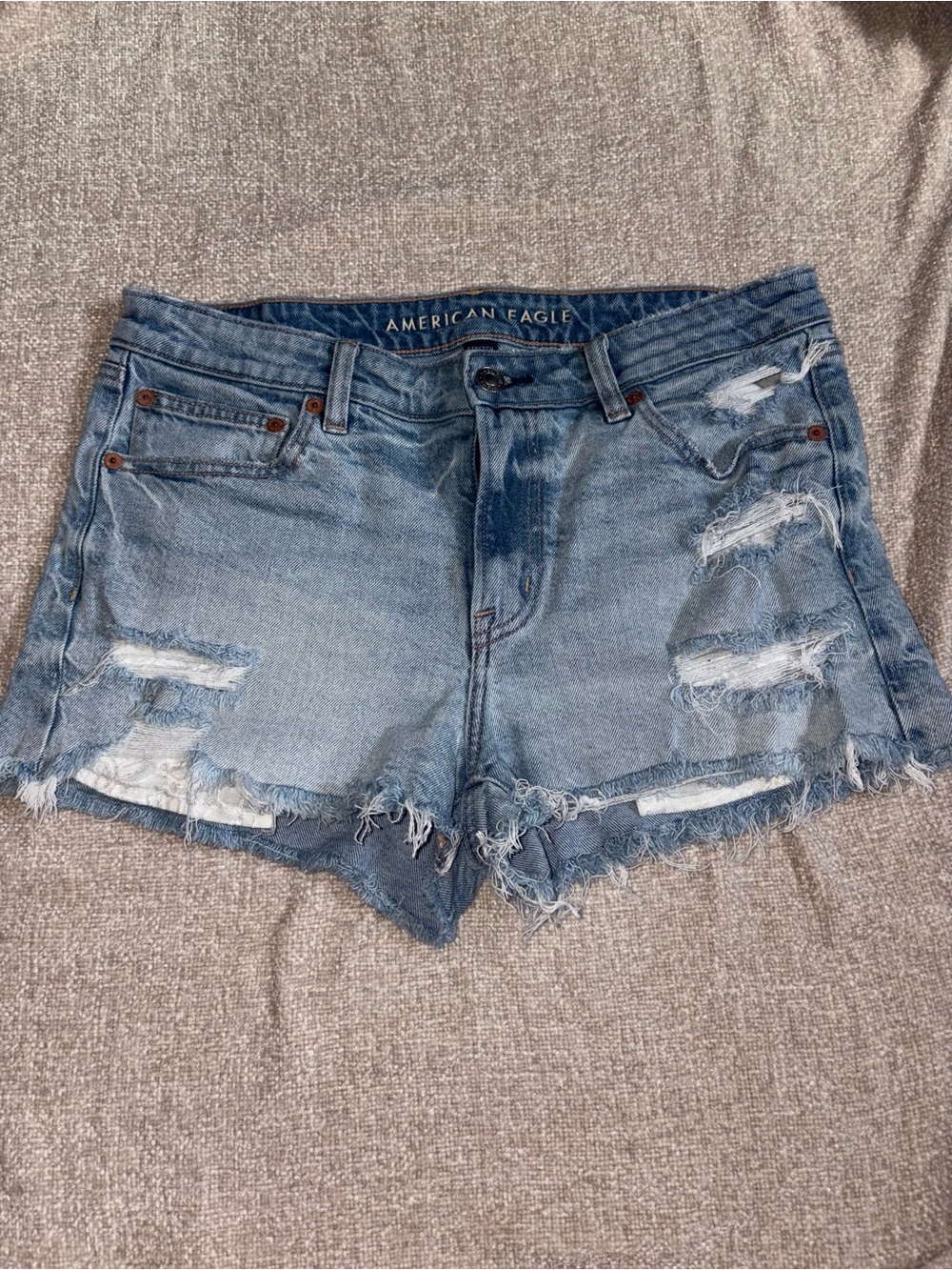 American Eagle Outfitters Faded Blue Distressed Denim Cutoff Shorts